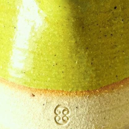 Ceramic Flower Frog Vase in Yellow/Green